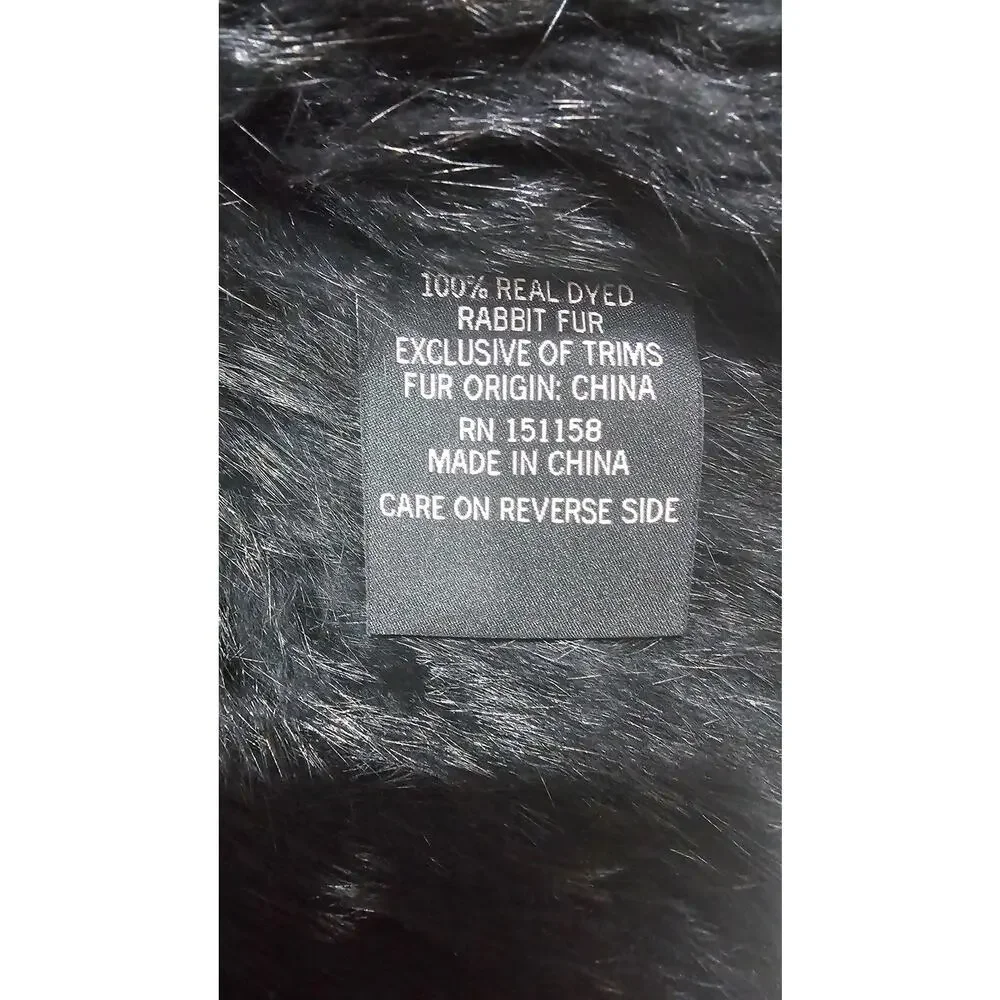 525 America Lux Rabbit Fur Vest, 100% Real Dyed Rabbit Fur, Womens Sz S, New